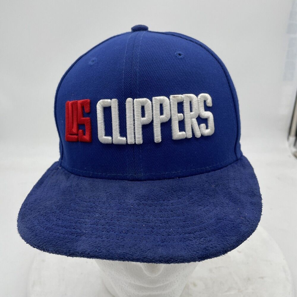 LA Los Angeles Clippers NBA Fitted 7 1/8 Blue / Red Cap RARE Suede Brim - Picture 1 of 10